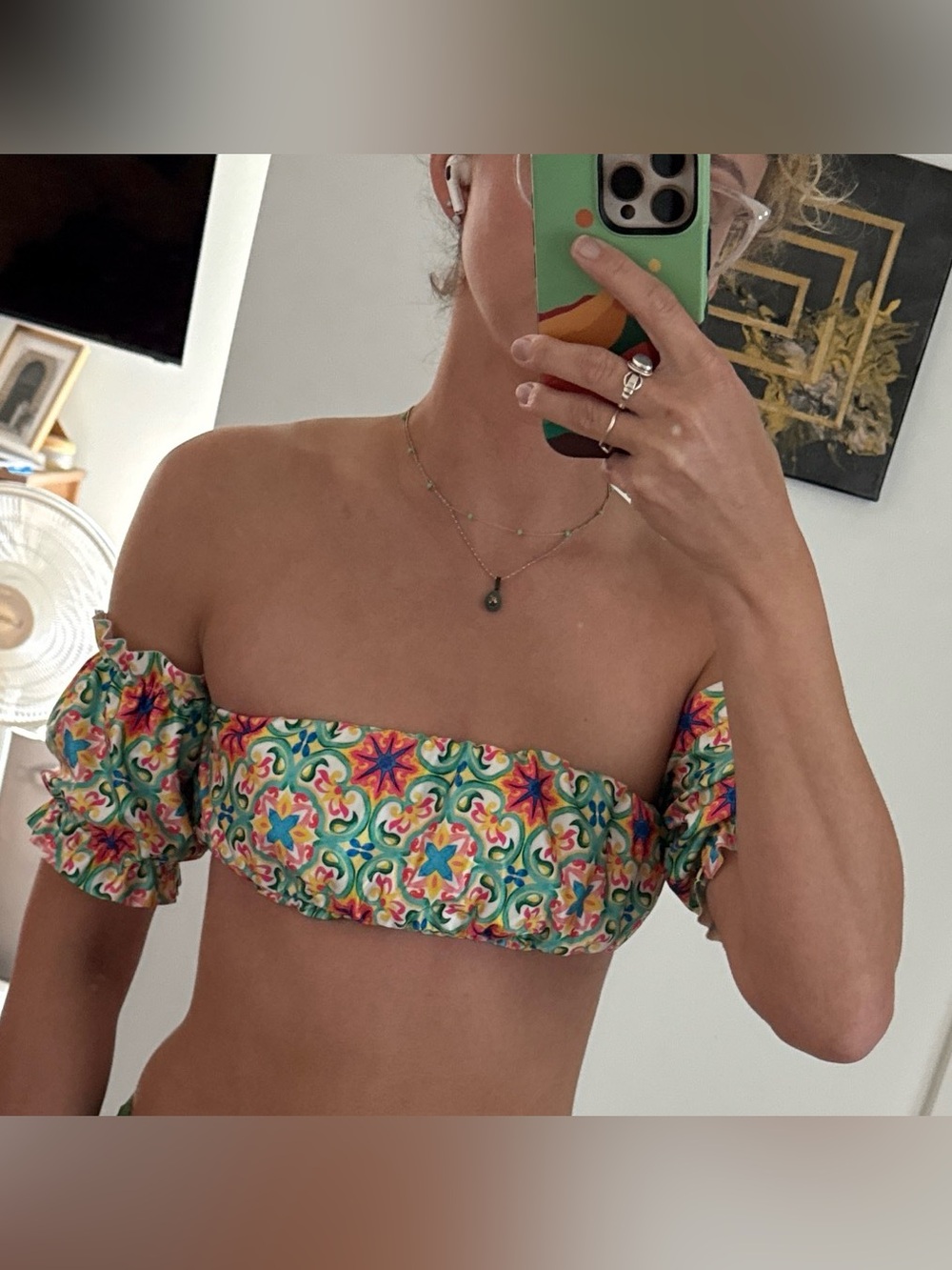 Boohoo Multicolor Paisley Bandeau swim Top